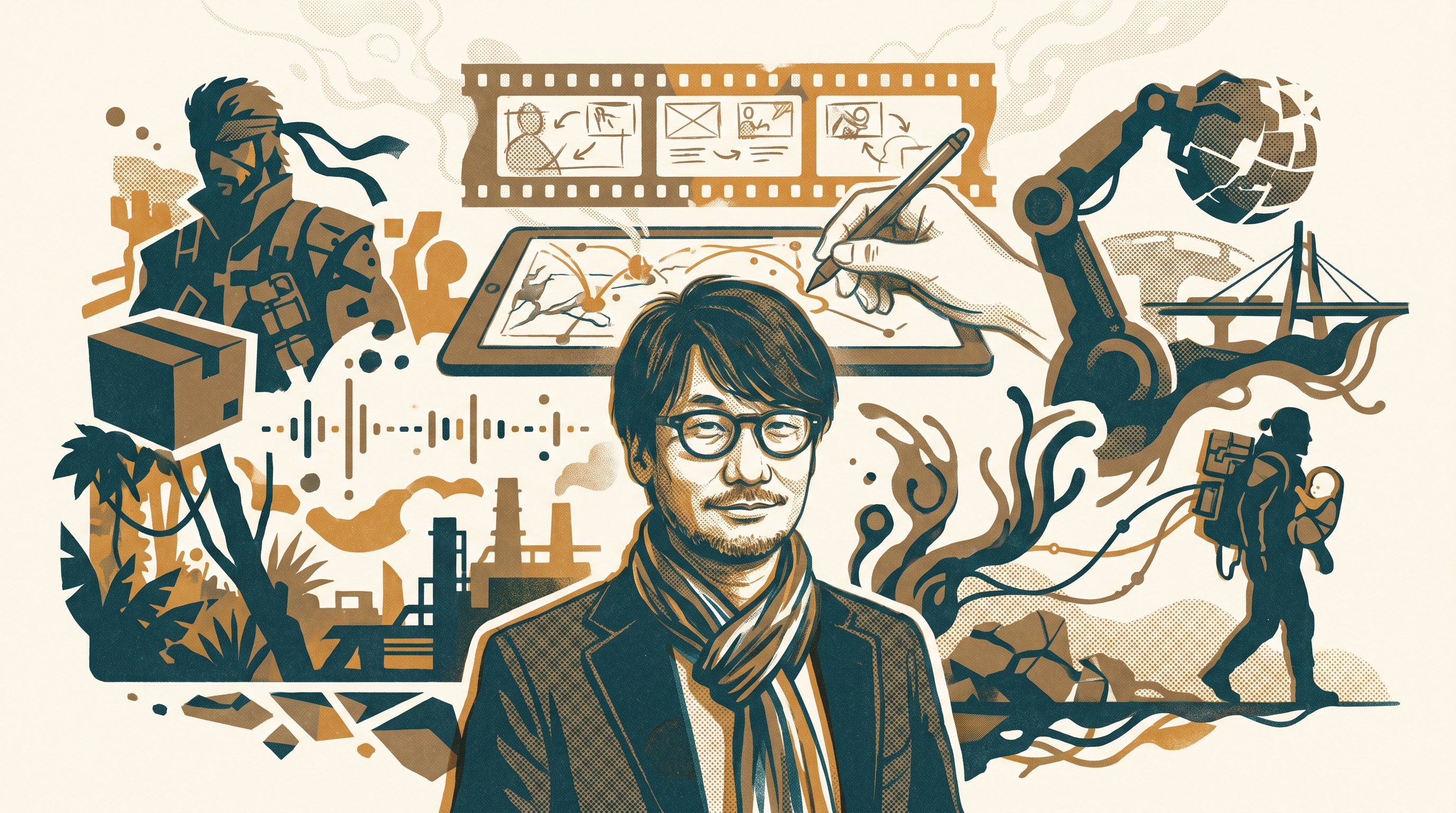 Hideo Kojima — Enjoy Game Japan Museum illustration