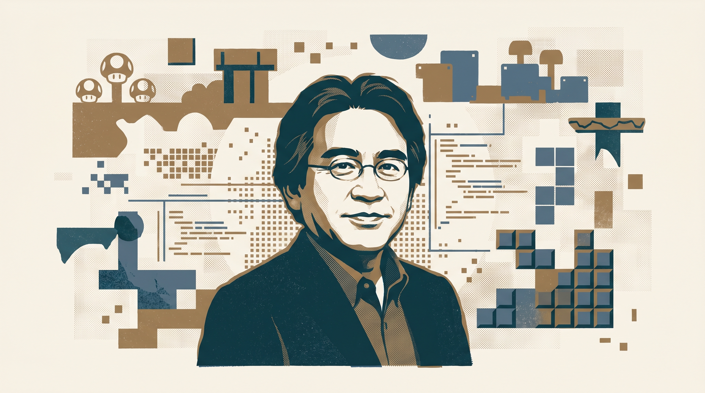 Satoru Iwata — Enjoy Game Japan Museum illustration