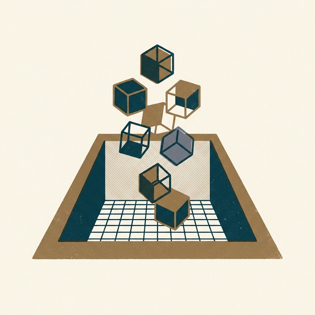 Tetris became 3D — rotate polycubes along all three axes to clear layers. Block Out (1991, Mega Drive) adds the dimension tha