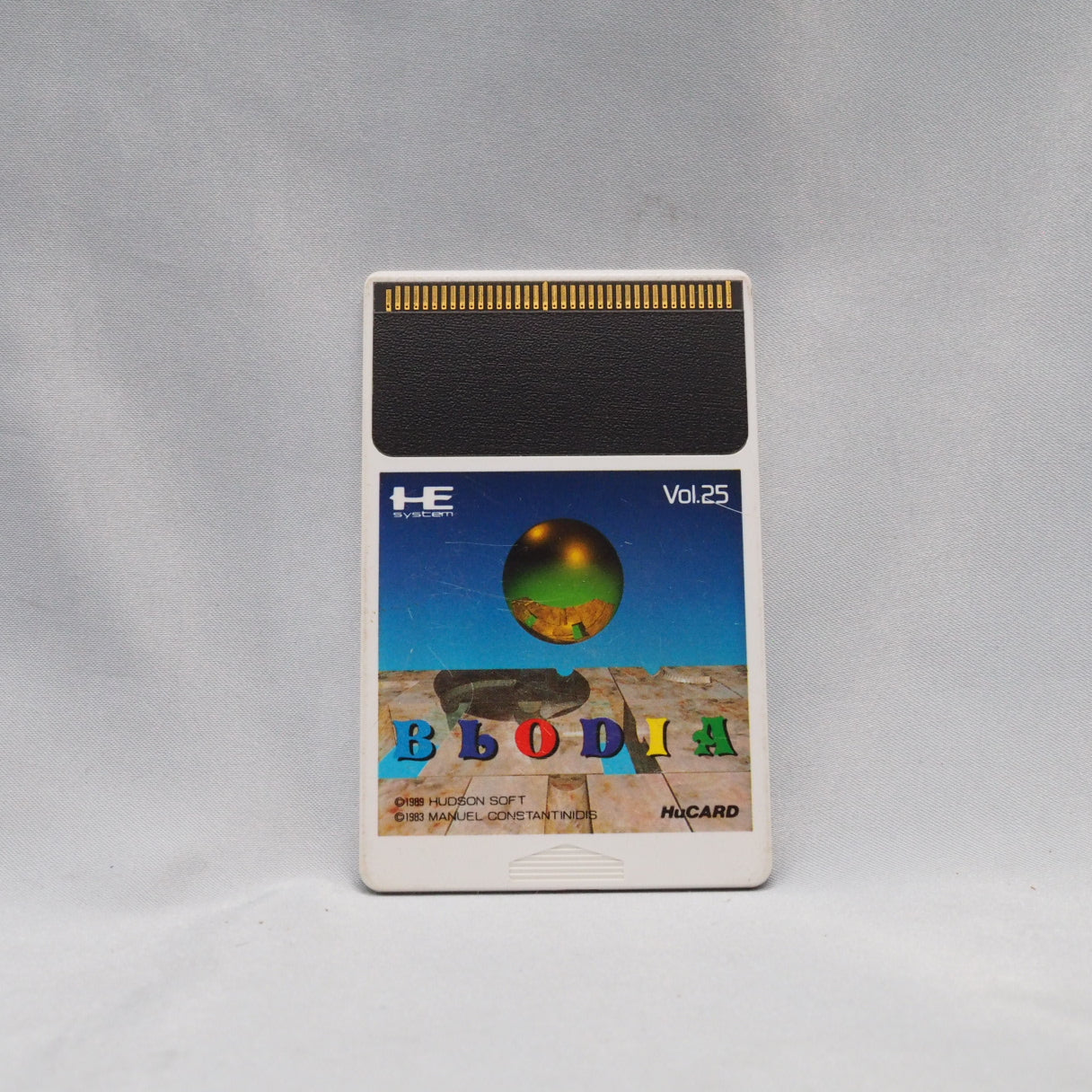 Blodia (PC Engine, 1990) — Hudson's rolling-ball pipe puzzle on HuCARD Vol.25, adapted from a 1983 original by Manuel Constan