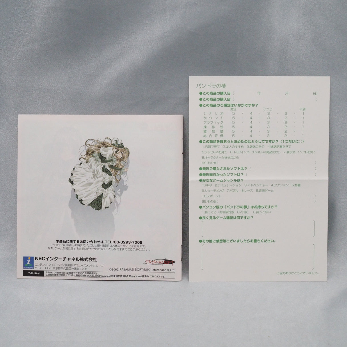 Dream In Pandra's Box / Pandora no Yume (2002, Dreamcast) — a Japan-only loop adventure visual novel published by NEC Interch — photo 5