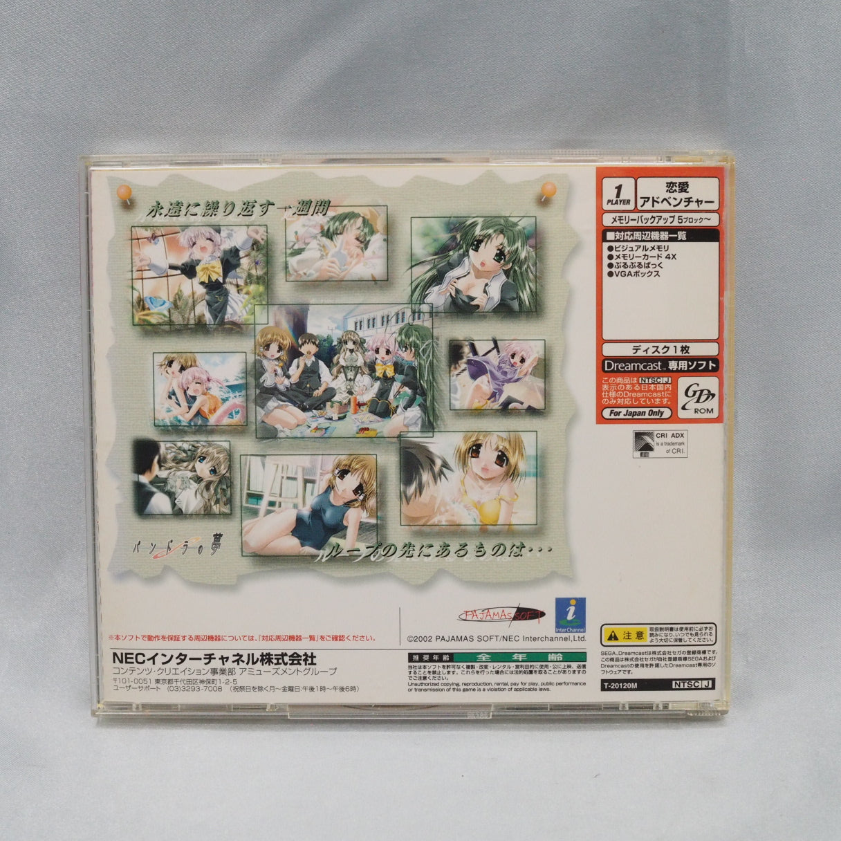 Dream In Pandra's Box / Pandora no Yume (2002, Dreamcast) — a Japan-only loop adventure visual novel published by NEC Interch — photo 12