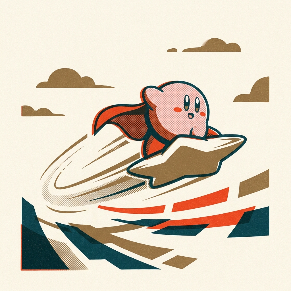 Planned for Nintendo 64 in 1996, cancelled, then finished for GameCube seven years later. Kirby Air Ride (2003) — Sakurai's l