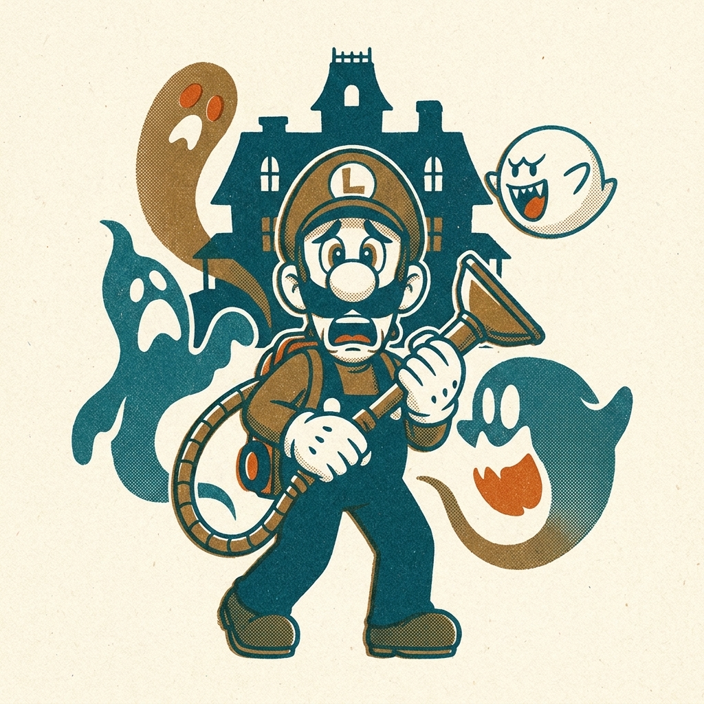 Started as a tech demo at Spaceworld 2000. Luigi's Mansion (2001, GameCube) — real-time lighting built around a flashlight, L