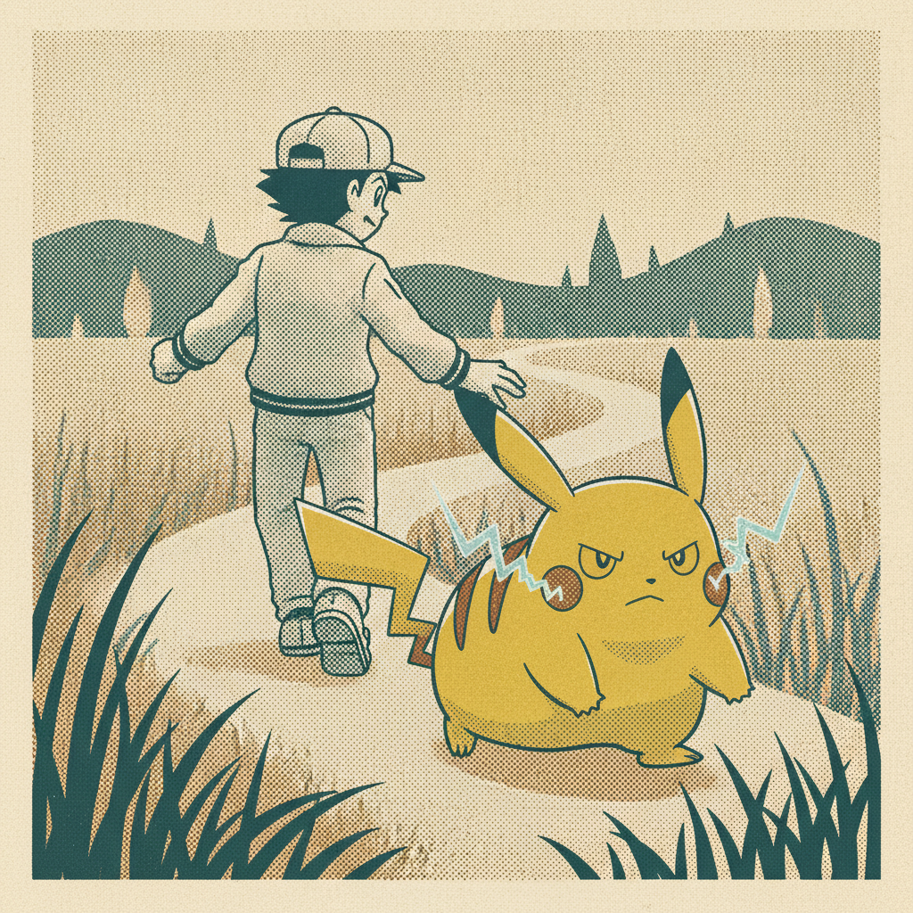Pokémon Yellow (Game Boy, 1998) introduced the franchise's friendship mechanic with a Pikachu that follows you. The anime cam