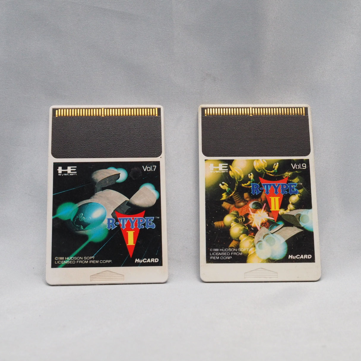R-Type I + II for PC Engine (1988) — the arcade classic split across two HuCards. Hudson Soft's port brought the Force Pod, p