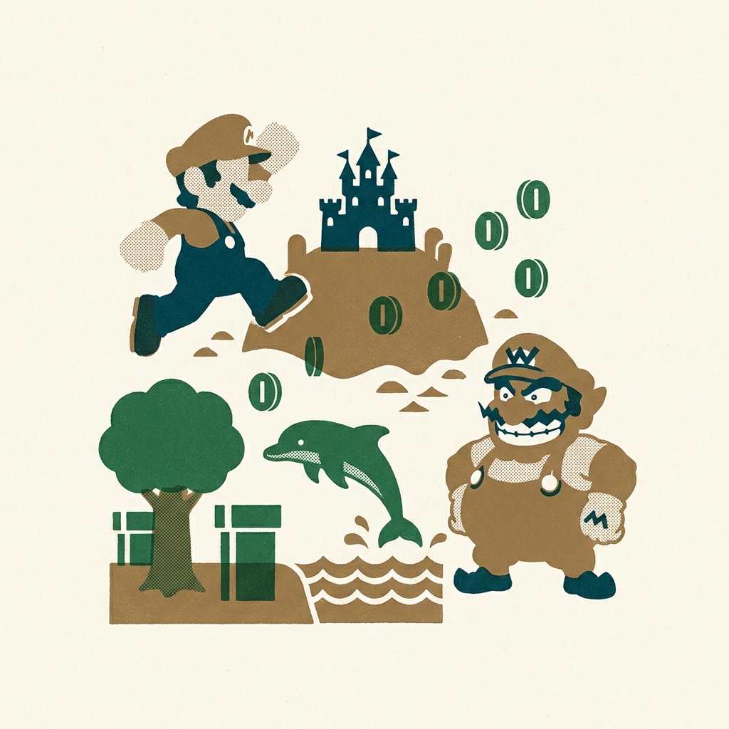 Wario's name came first — face and personality followed. Super Mario Land 2 (1992, Game Boy) — where Nintendo accidentally in