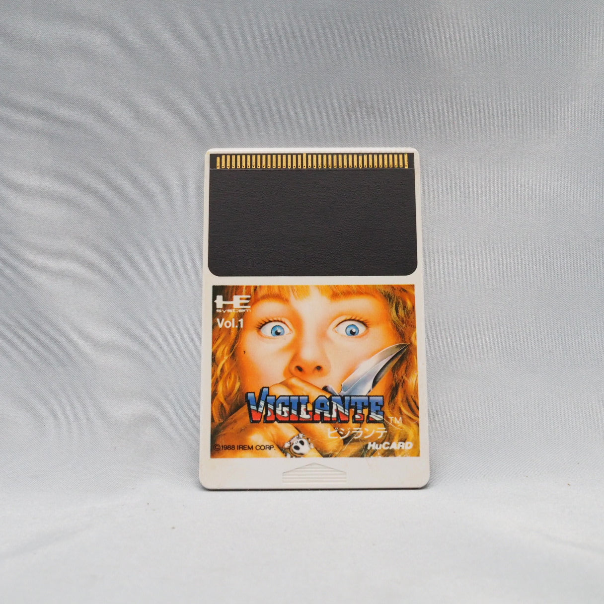 Irem's Vigilante reached the PC Engine on January 14, 1989 — a HuCARD conversion of the 1988 arcade beat-'em-up set in downto