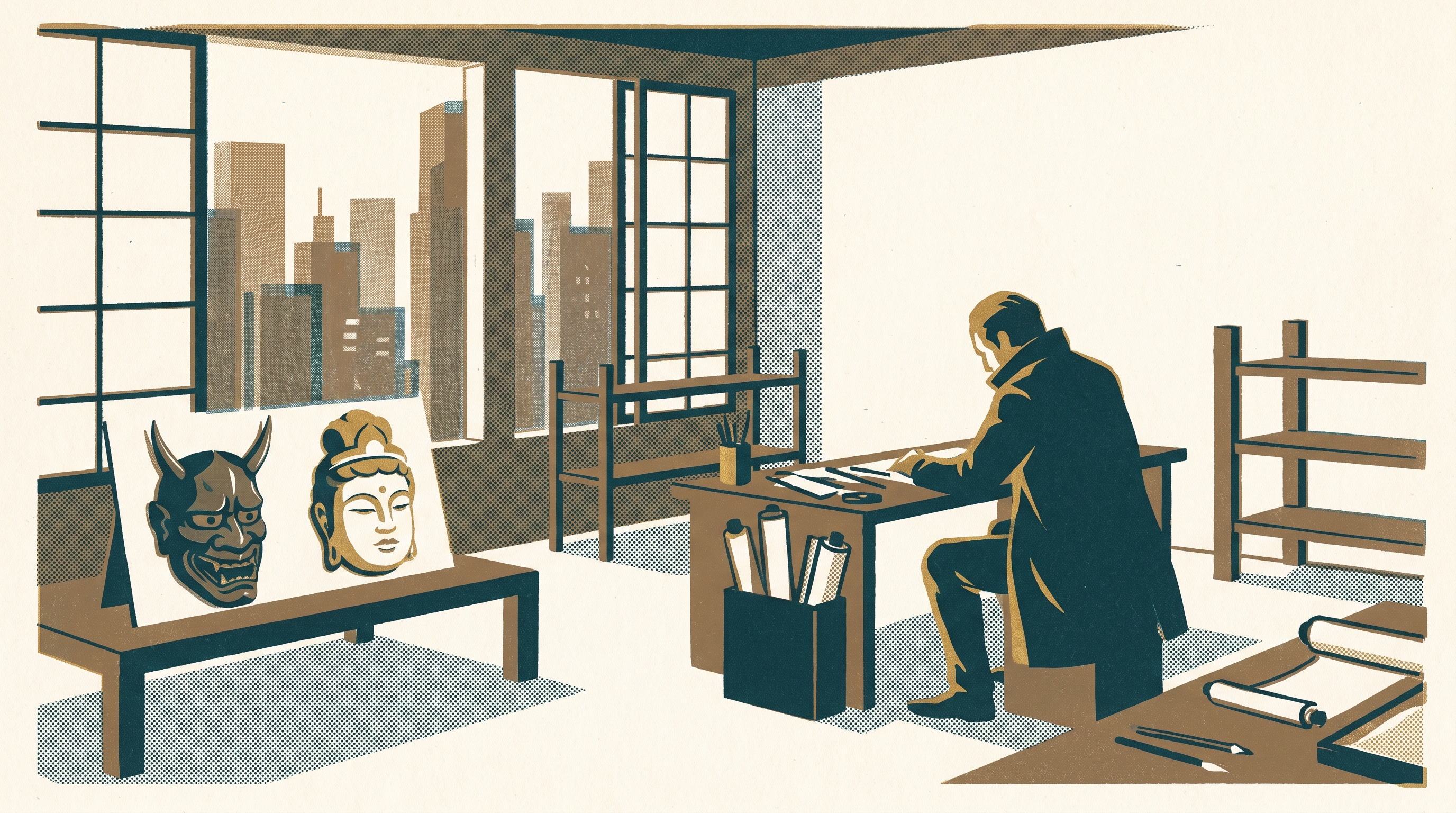 The Faces of Gods and Demons — Enjoy Game Japan Museum illustration