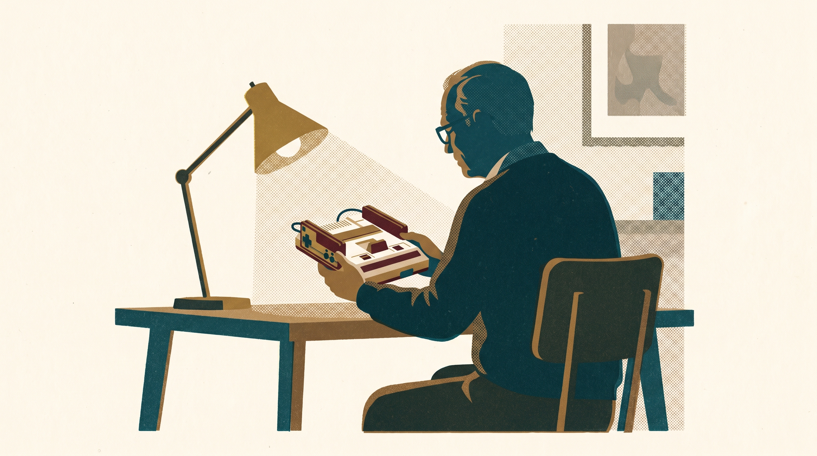The Man Who Asked What He'd Built — Enjoy Game Japan Museum illustration